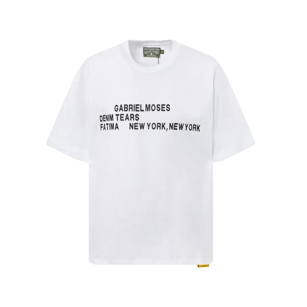 DENIM TEARS kapok new short-sleeved model number: 3288P110 color: black white code number: S M L XL